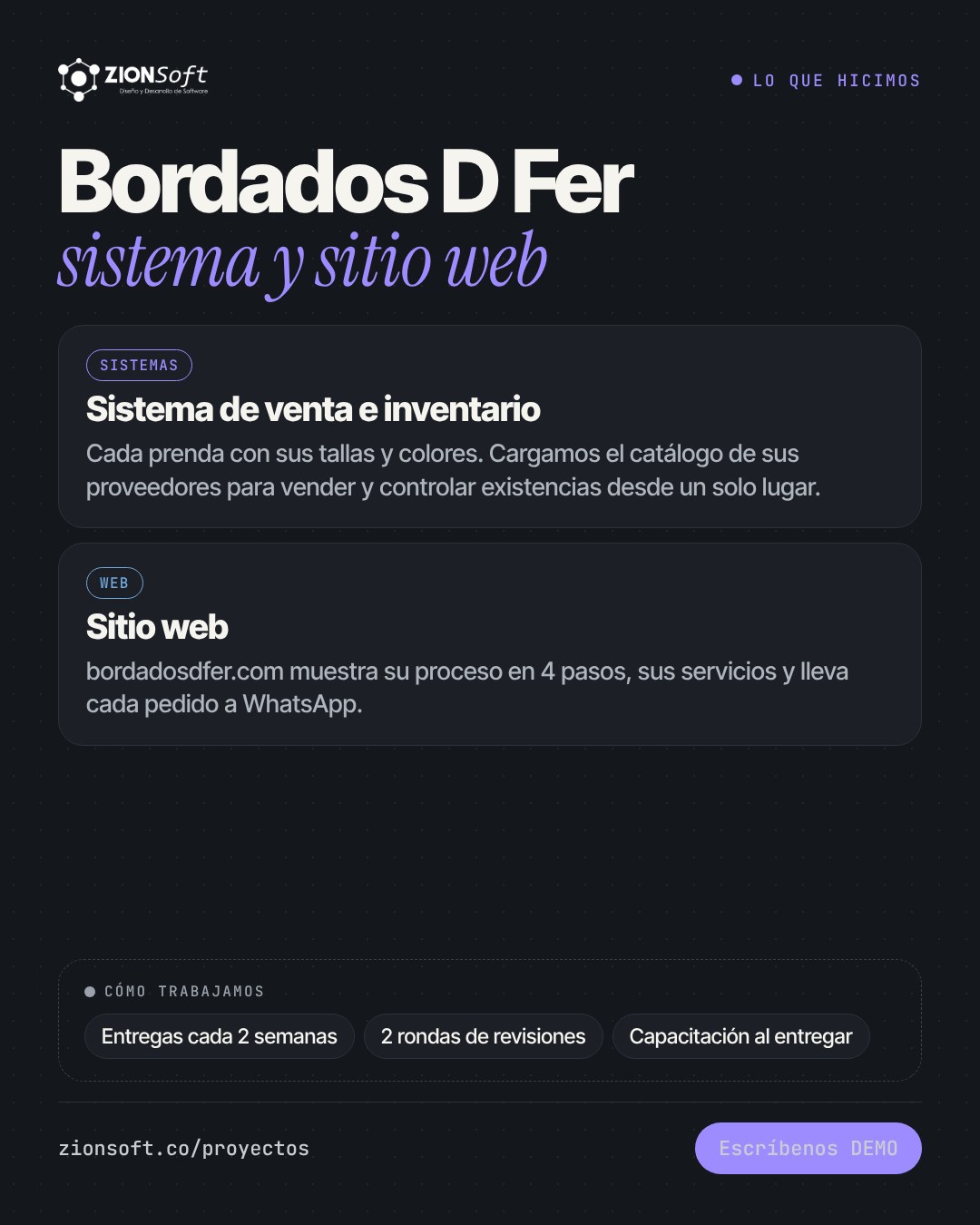 Lo que hicimos para Bordados D Fer