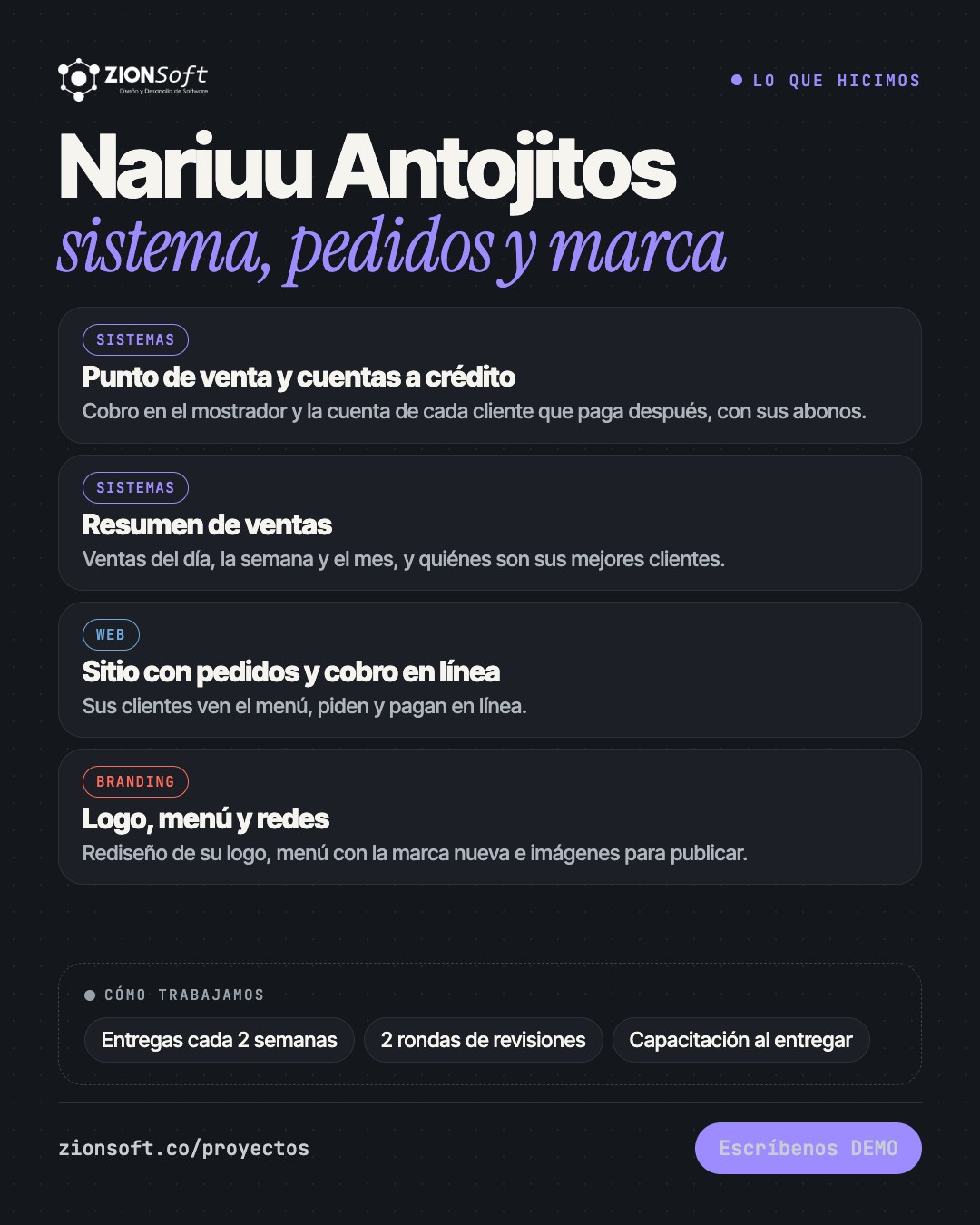Lo que hicimos para Nariuu Antojitos